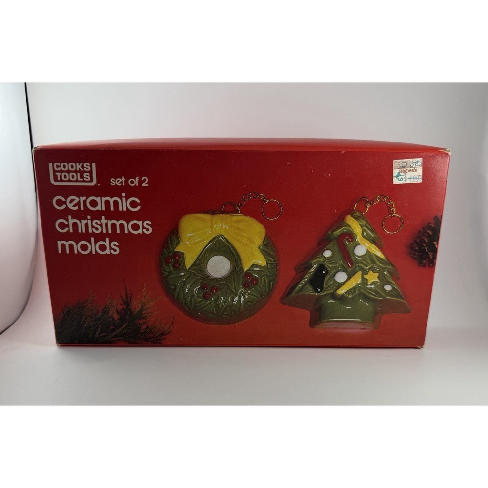 Vintage 1980's Cook's Tools Ceramic Christmas Tree Wreath Decorative Molds - Picture 2 of 10